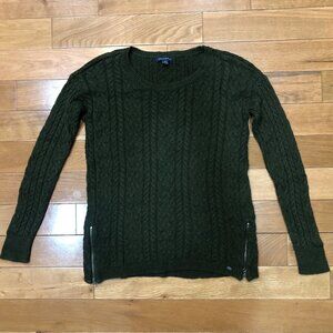American Eagle Outfitters Long Sleeve Cable Knit Green Sweater Size M